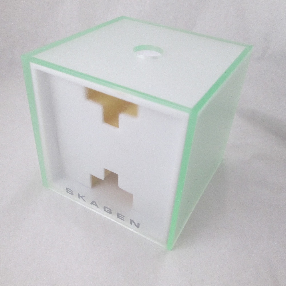 Skagen empty square watch storage box 3.5" X 3.5" X 3.5"